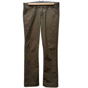 Horny Toad Pants Organic Cotton Brown Checkov Stretch Straight Hiking Camp Sz 6